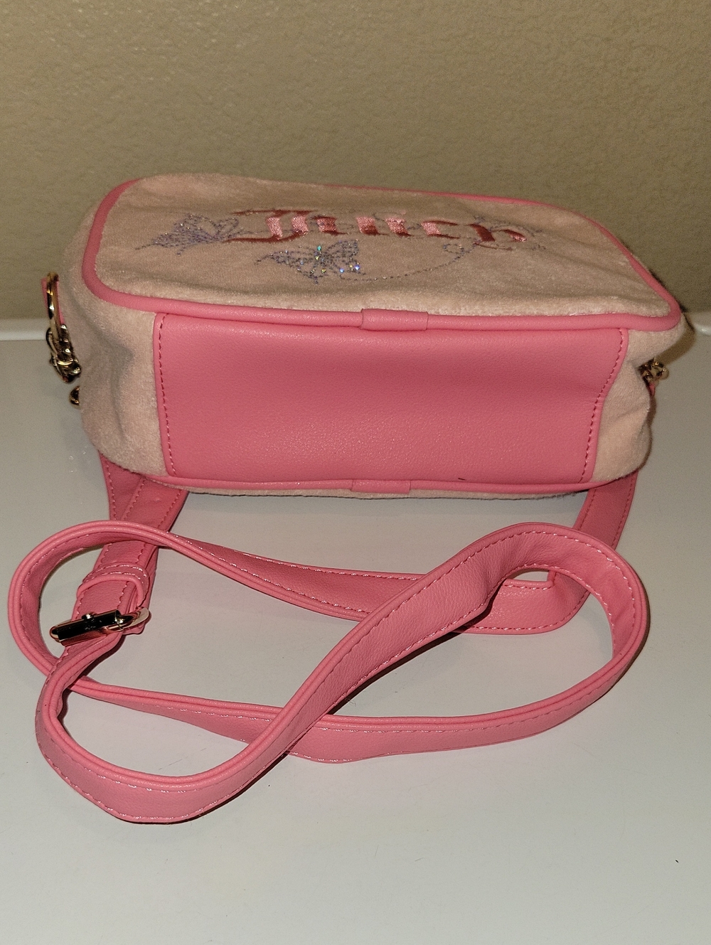 Juicy Couture Pink Butterfly Embroidered Crossbody Bag - Picture 5 of 6
